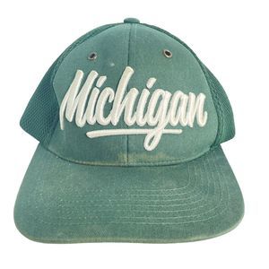 Green Michigan Pit bull SnapBack Hat Cat One Size Fits All